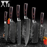 Japanese Kitchen Knives Laser Damascus Santoku